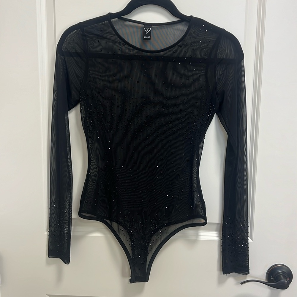 Windsor jeweled mesh bodysuit